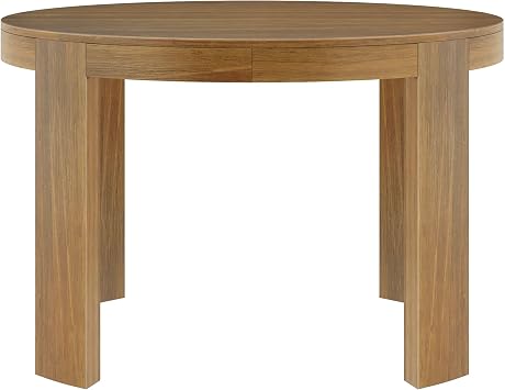 Plank+Beam 47 Inch Contour Round Dining Table, for Kitchen and Dining Room, Pecan