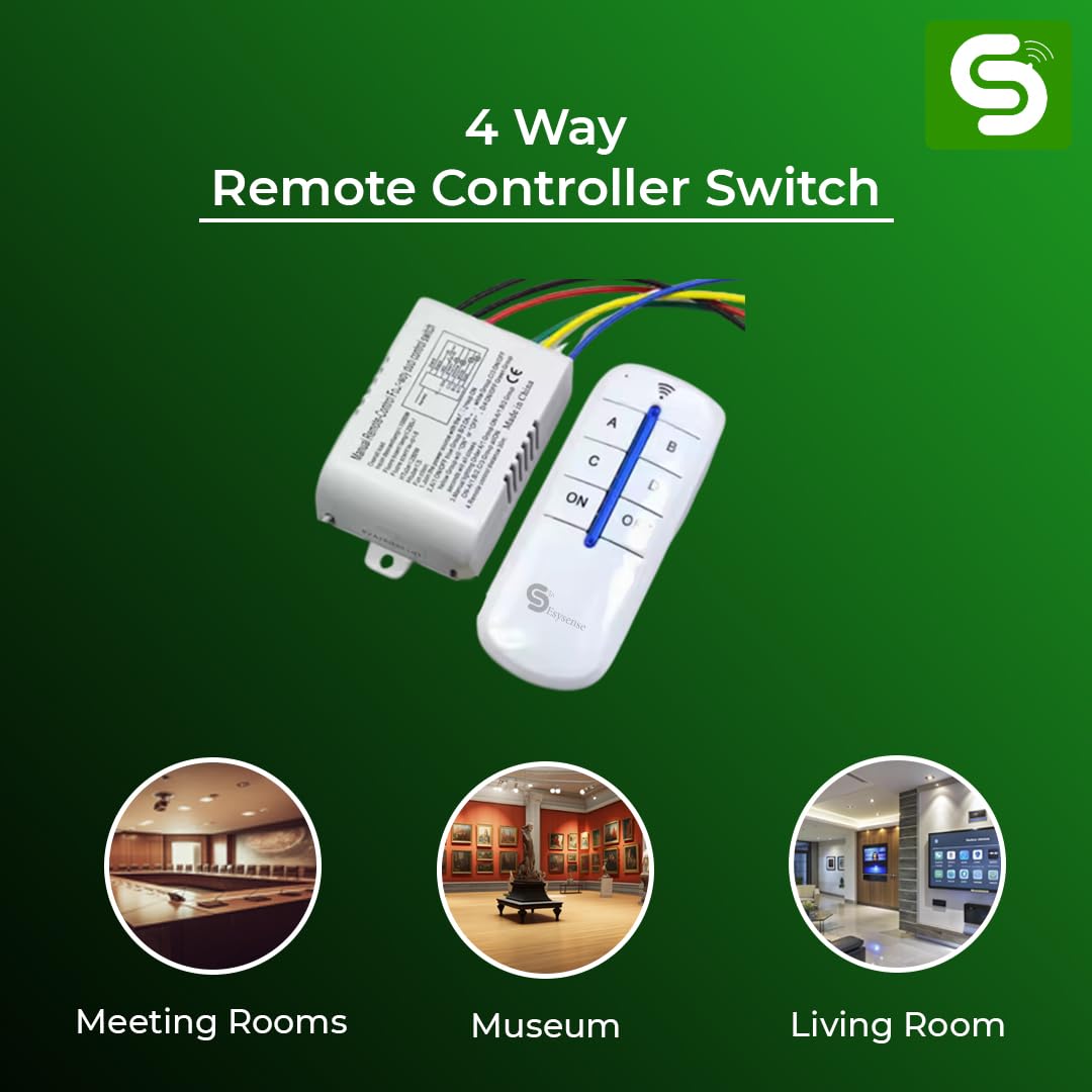 ESYSENSE 4-Way RF Remote Control Switch 220-240V for Lights & Fans ESY-TC35 4