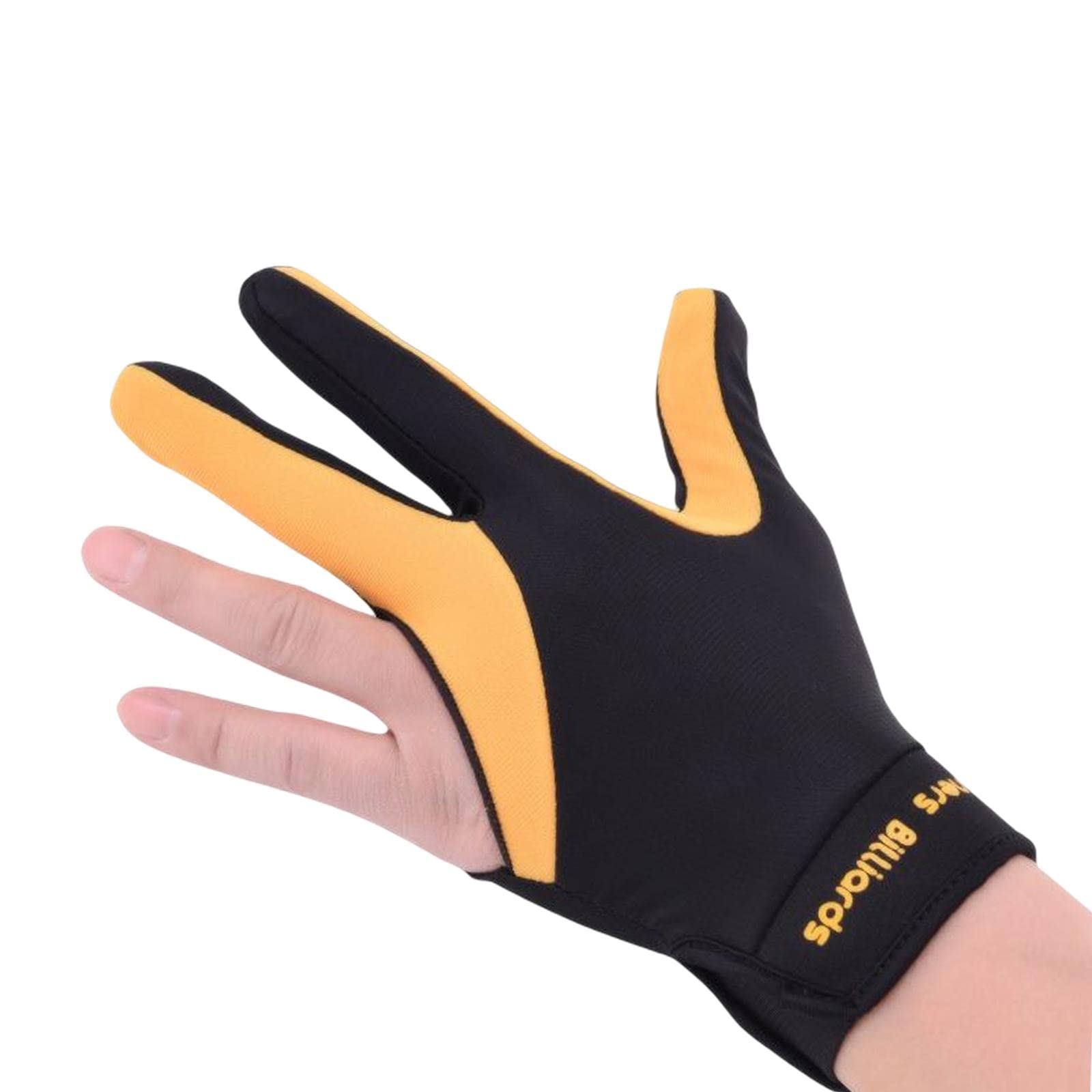 kowaku Left Bridge Hand Billiard Glove Dry for Men Women Player Skin Friendly, Yellow Black