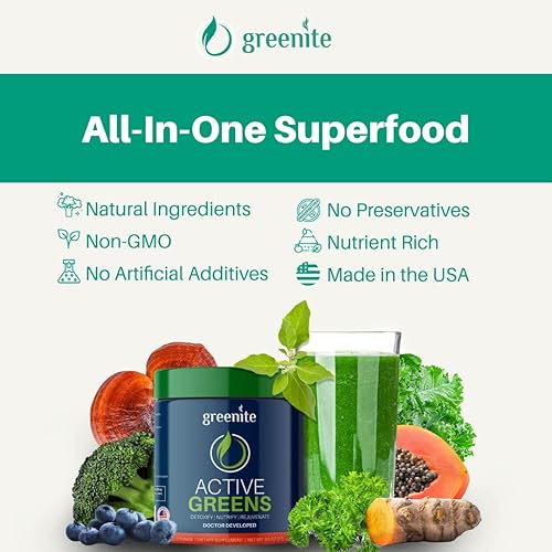 Miniatura 7 de Active Greens - Superalimento, delicioso sabor con más de 40 ingredientes para un estilo de vida activo - Prebióticos, probióticos, enzimas