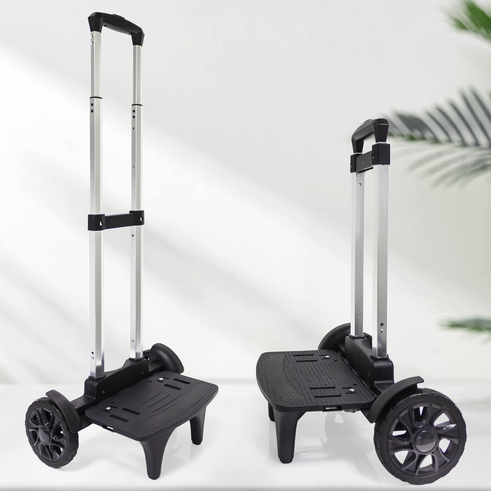 Chariot à dos pliable en alliage d'aluminium avec 2 grandes roues de réservoir, chariot à main pliable avec sangles à bagages pour sacs, sacs à déjeuner, sacs de golf, adolescents, adultes, école
