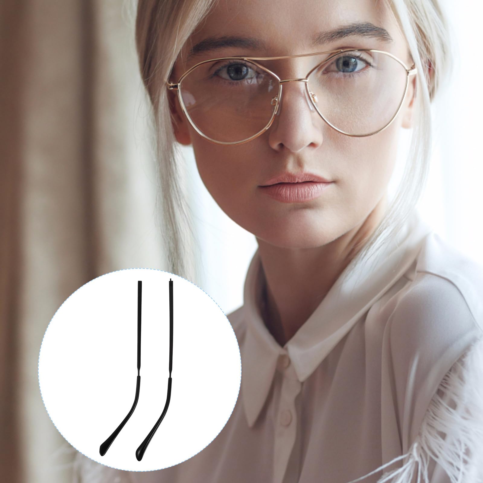 Branches de Lunettes en Métal Robustes Embouts en Silicone Antidérapants Accessoires Universels pour Lunettes de Soleil et Lecture Bureau Voyage