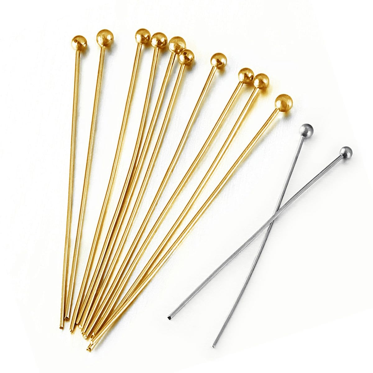 100 Pz Spilli A Testa Piatta In Acciaio Inossidabile Per Forniture Per La Creazione Di Gioielli Spilli A Sfera Risultati Dei Gioielli Spilli Spilli Per Occhi Accessori-9-Colore Acciaio-30mm - Foto 5