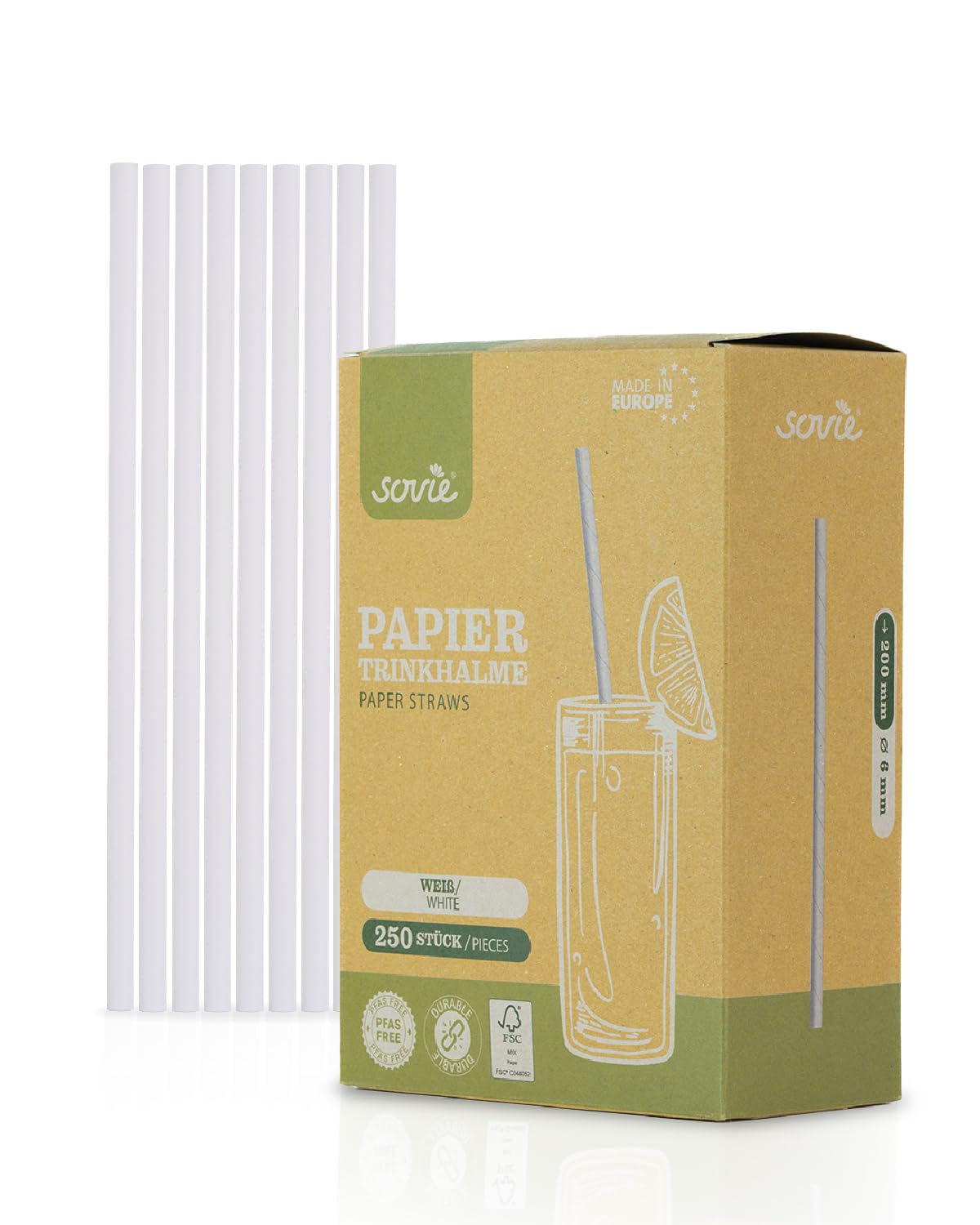 Cook’Keen – 250 Pailles En Papier Blanc Jetables 195mm | Élégantes, Écologiques Et Parfaites Pour Déco Nature