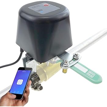 Wireless Wi-Fi Plug Smart Water/Gas Valve, Garden Water Shut Off Timers Irrigation Controller Compatible with iOS/Android, Compatible with Alexa and Google Assistant