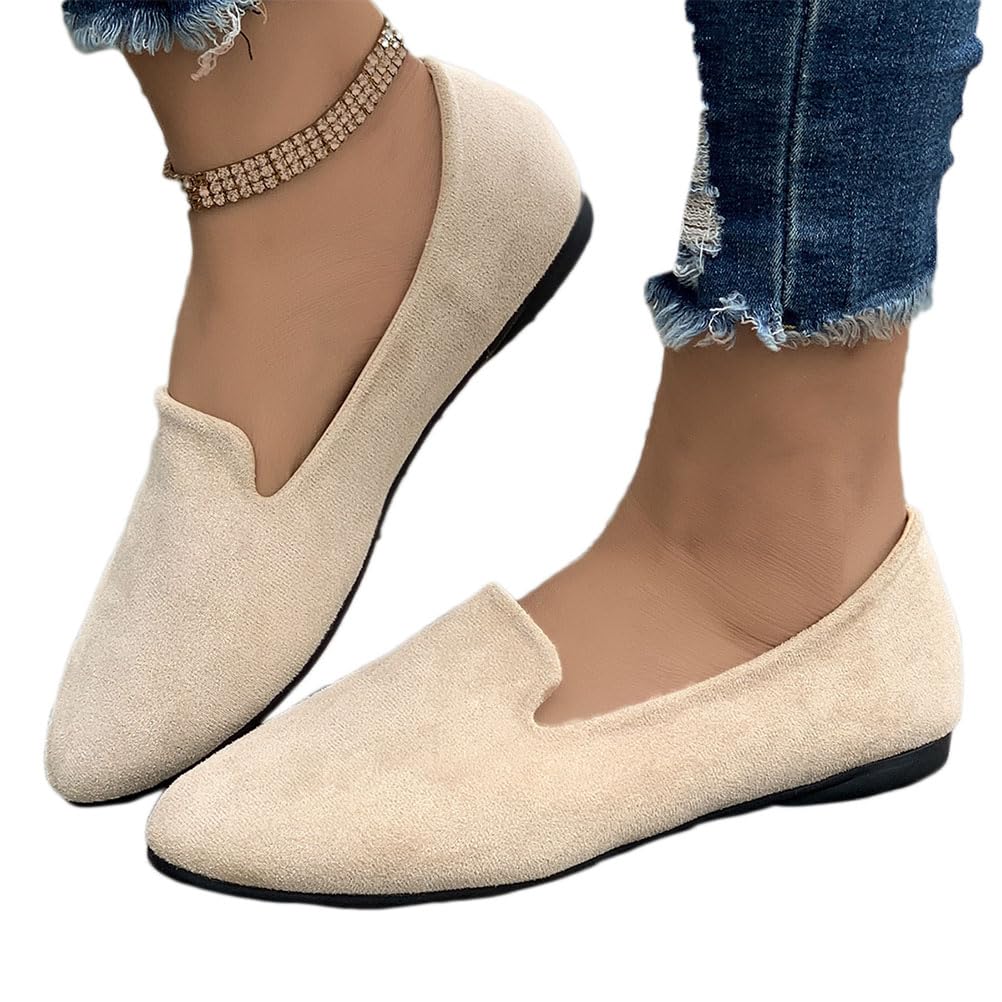 Onsoyours Femmes Suede Mocassins Chaussures Plates Été Loafers Confortables à Enfiler Pantoufle Mocassins Chaussures à Bout Pointu Mocassins de Couleur Bonbon