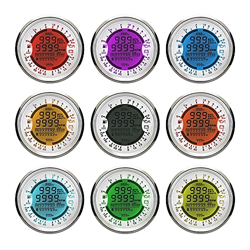 Eling 6 In 1 Multi-Functional Gauge Meter Gps Speedometer Tachometer Hour Water Temp Fuel Level Oil Pressure 10Bar Voltmeter 12V 85Mm For Car Van Boat #TOP1