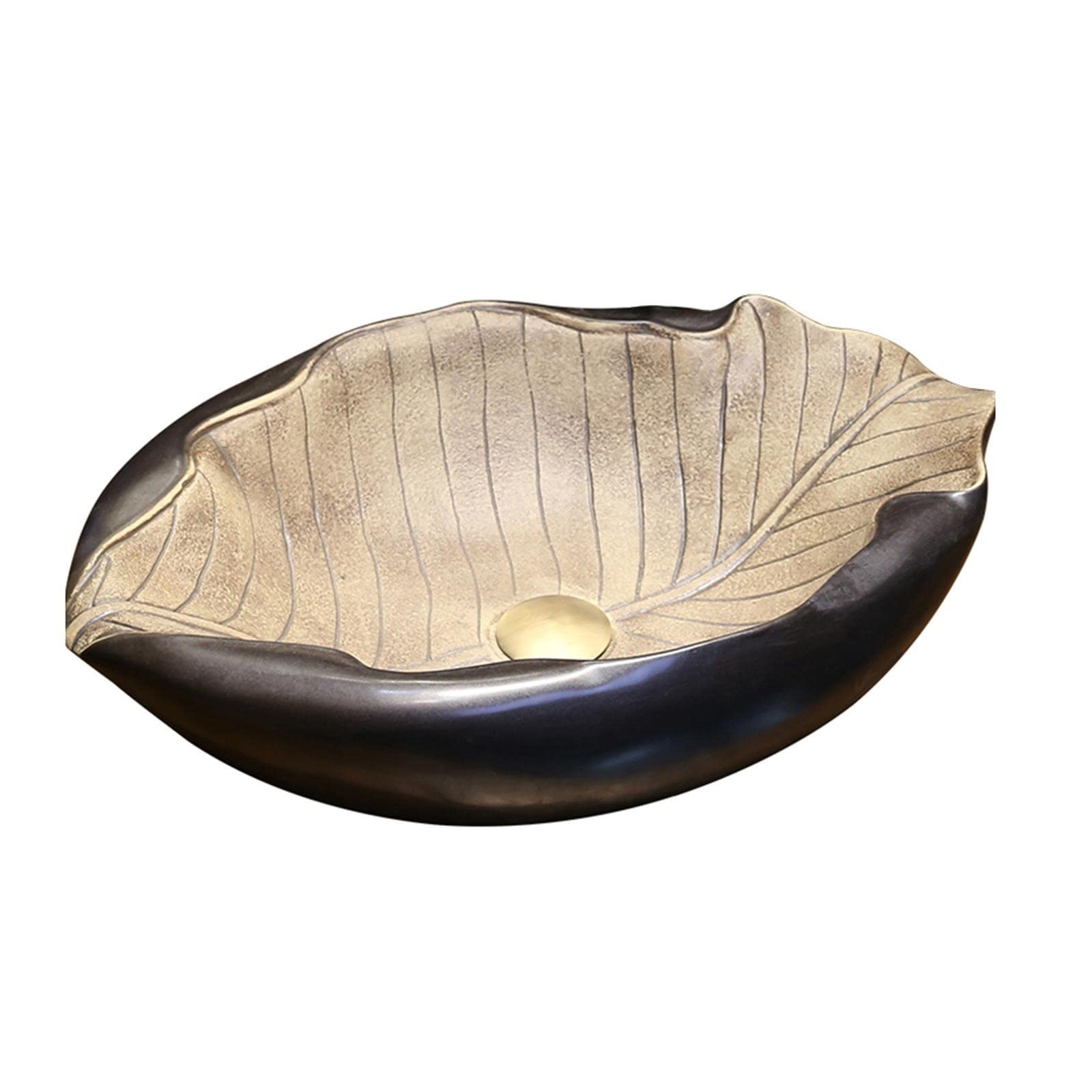 Bathroom Sink Countertop Countertop Sink Bathroom Vessel Sink- Unique Leaf Shape Porcelain Ceramic Lavatory Vanity Basin Bowl Counter Basin