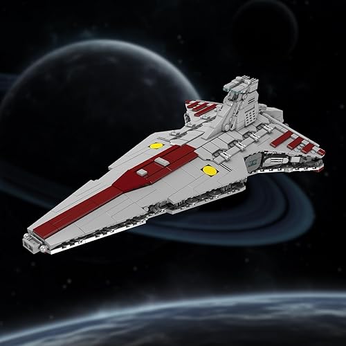 Miniatura 6 de OurRemenberance Kit de construcción Republic Attack Cruiser. 1320 piezas de modelo de nave espacial de clase venador, regalos para adolescentes y