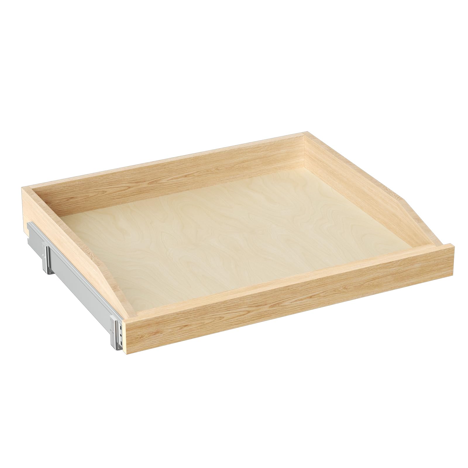 ROOMTEC Pull Out Cabinet Organizer 25-1/2" W x 21" D, Pull Out Cabinet Drawer for Kitchen cabinets, Finished, Bottom Assembly, Requires At Least 26” Cabinet Opening