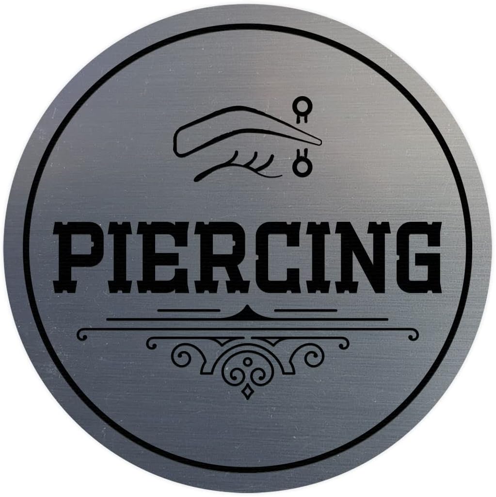 Signs ByLITA Circle Piercing Sign (Brushed Silver) - Small