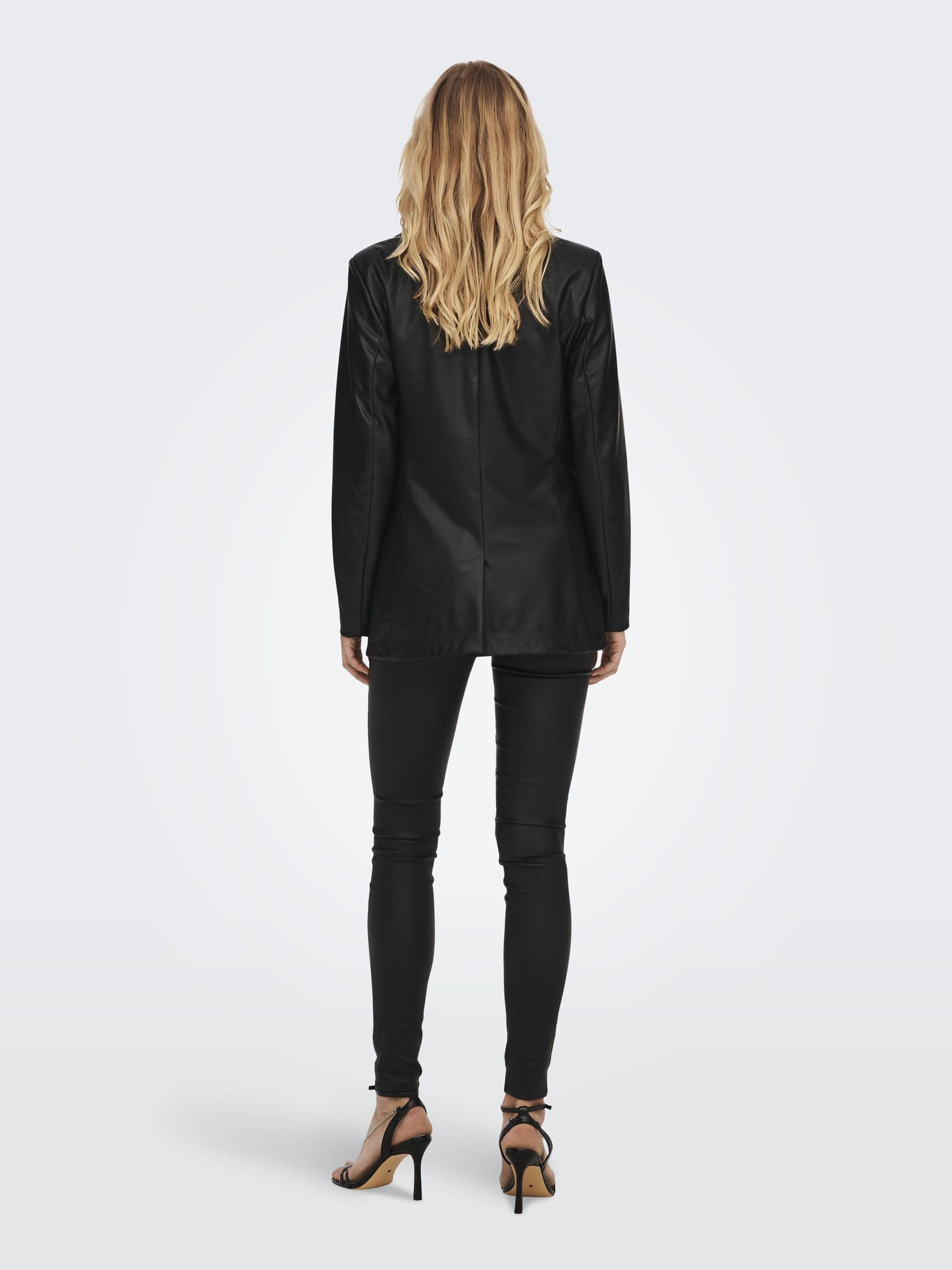 ONLY Onlpapaya Faux Leather Fit Blazer CS Otw Mujer