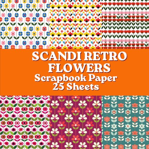 Scandi Retro Flowers Scrapbook Paper Pad: Double Sided Sheets for Junk Journals and Craft Projects image 2