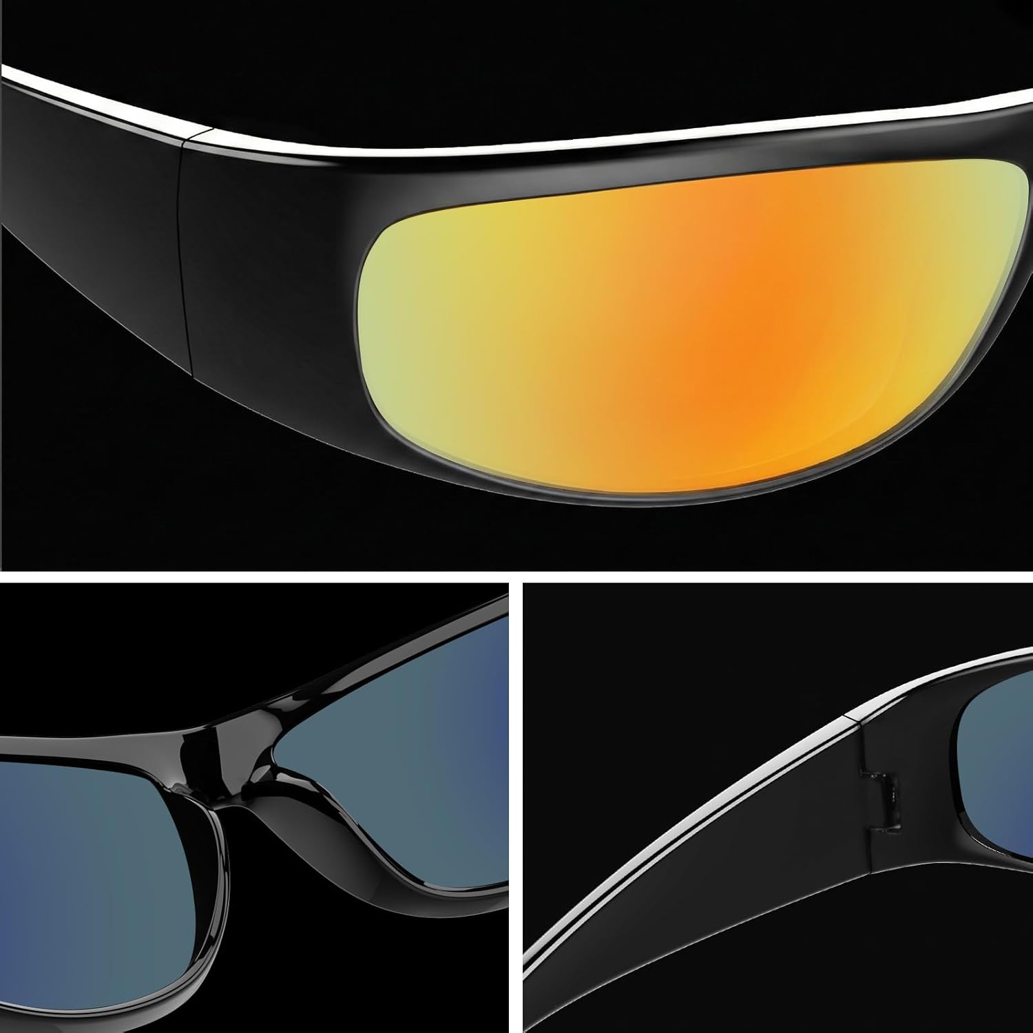 WISTON Wrap Around Sunglasses for Men Women Super Dark Blackout Sunglasses for Sensitive Eyes UV400 Protection W8005 - Image 7