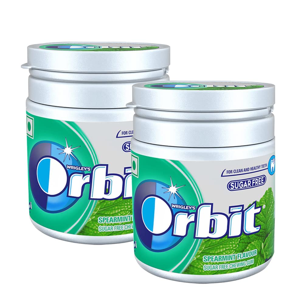 Orbit Spearmint Sugar-Free Chewing Gum | Chewing Gums for Clean and Healthy Teeth | Pocket-Friendly & Easy to Carry Pot 