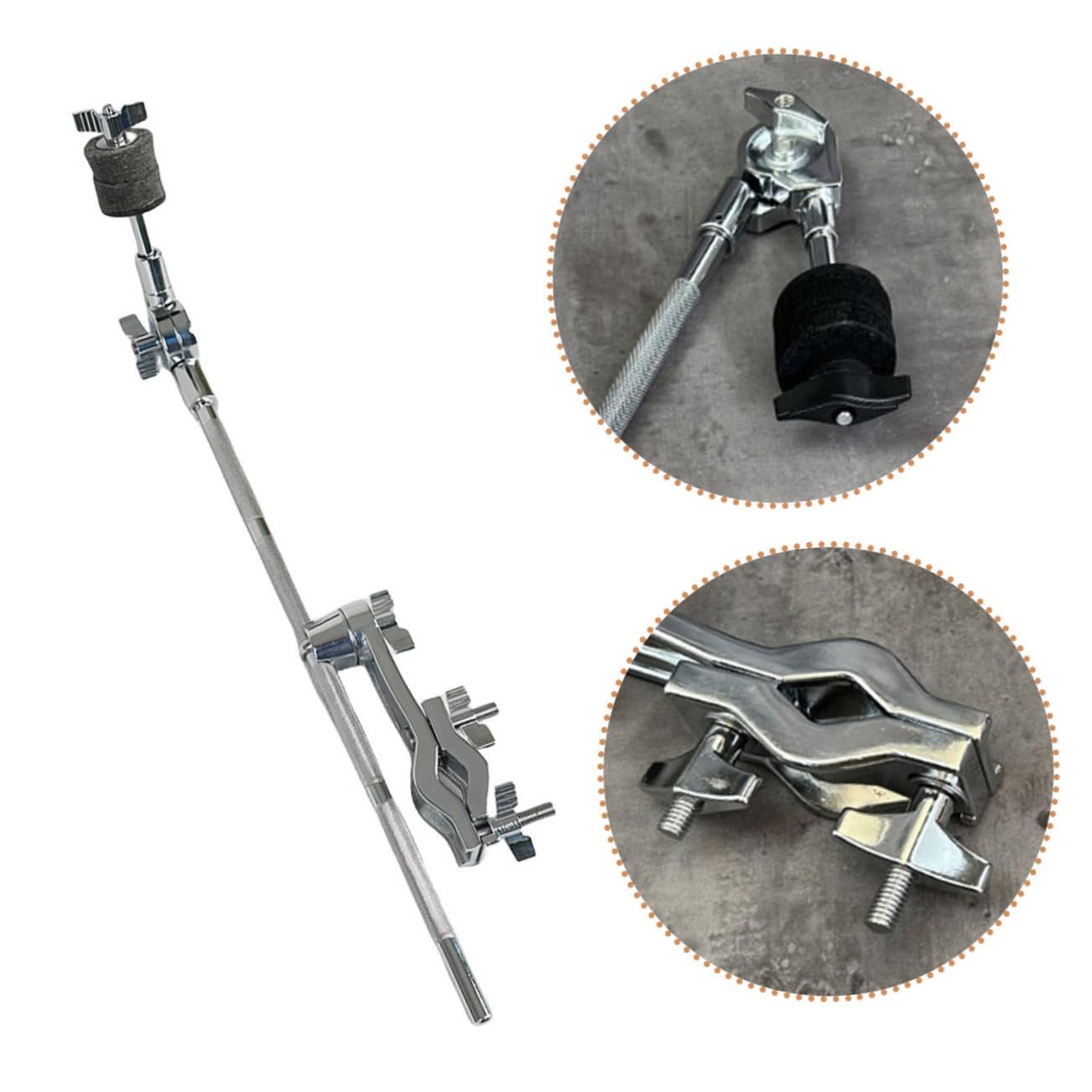 HEMOTON Clip De Extensión Para Platillos Rítmicos De Acero Inoxidable Brazo Para Soporte Profesional De Batería De Repuesto Para Instrumento De Percusión Uso Escenario De Música