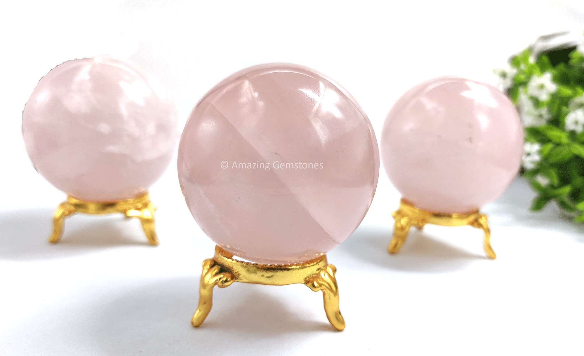 DECORN Healing Crystal Sphere Blue Fluorite Ball with Stand - Natural Gemstone Sphere Ball - Crystal Balls for Witchcraft Chakra Balancing Spiritual Gift Home Décor,Diameter1.6in