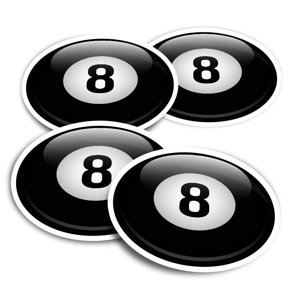 Destination Vinyl Ltd Multi Vinyl Stickers (Set Of 2) 10Cm - Lucky 8 Ball Pool Snooker Fun Decals For Laptops,Tablets,Luggage,Scrap Booking,Fridges #4707
