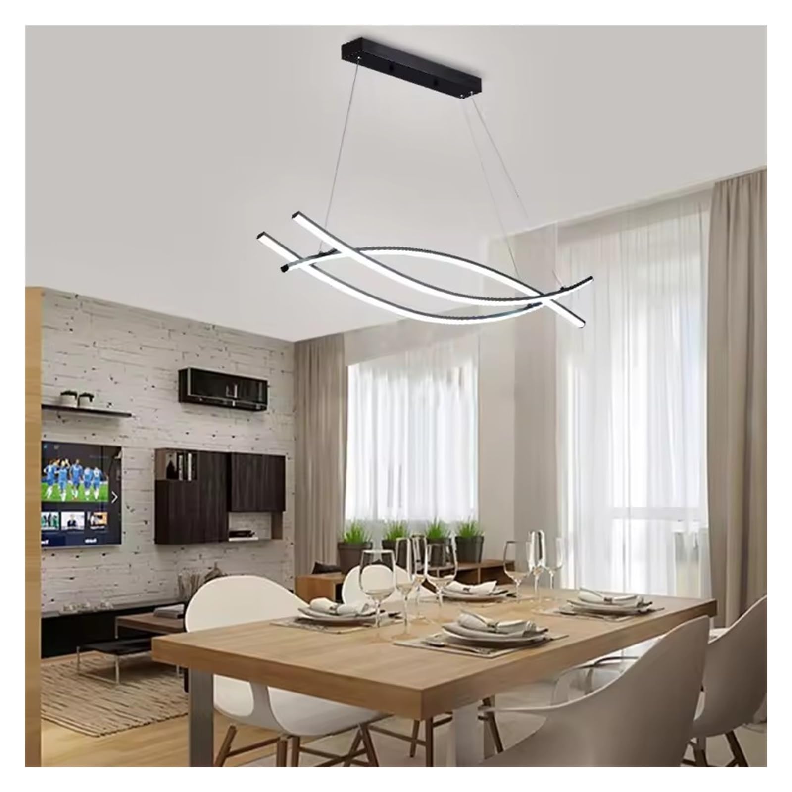 Lampadario a Sospensione per Isola da Pranzo, lampadario a soffitto, Striscia da Cucina in Alluminio, Lampada a Sospensione a LED per casa, Spazio