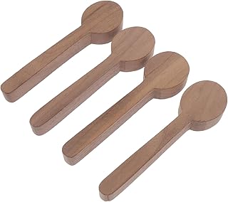 4pcs DIY Wooden Spoon Carving Blanks Black Walnut Wood Craft Supplies Smooth Surface Flat Spoon Blanks for Beginner and Expert Woodcarvers