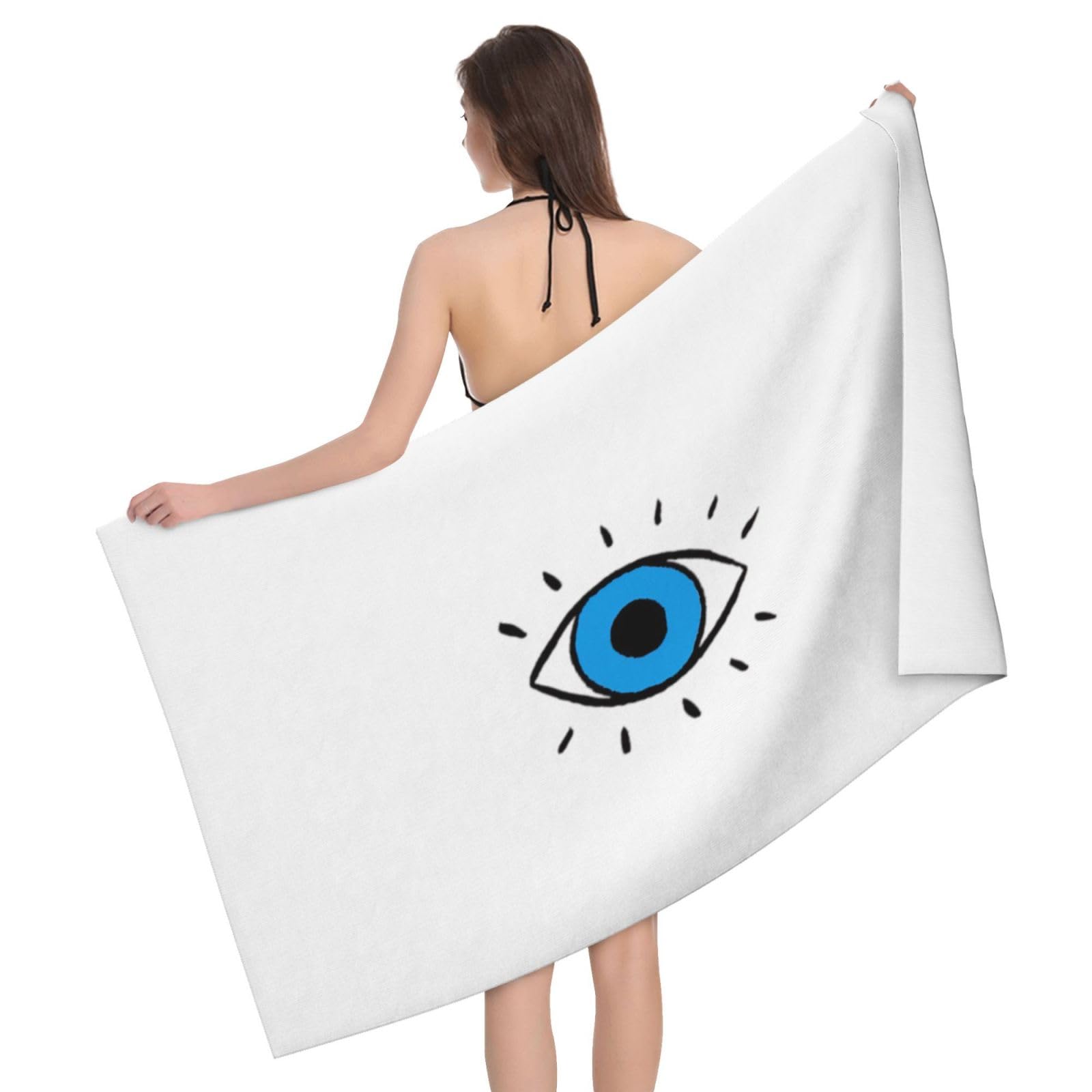Serviette de bain microfibre ultra absorbante et séchage rapide mauvais œil
