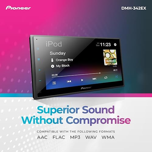 Miniatura 4 de Pioneer DMH-342EX Receptor multimedia digital con Weblink, pantalla táctil capacitiva de 6.8 pulgadas, doble DIN, Bluetooth integrado, Tienda Alexa