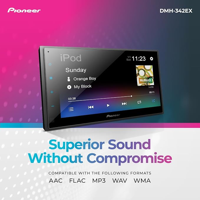 Pioneer DMH-342EX receptor multimedia digital con pantalla táctil 6.8" miniatura 4