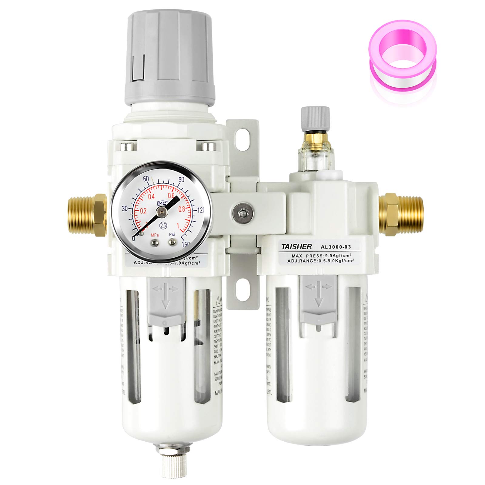 Buy TAISHER 3/8 Inch NPT Compressed Air Filter, Regulator & Lubricator