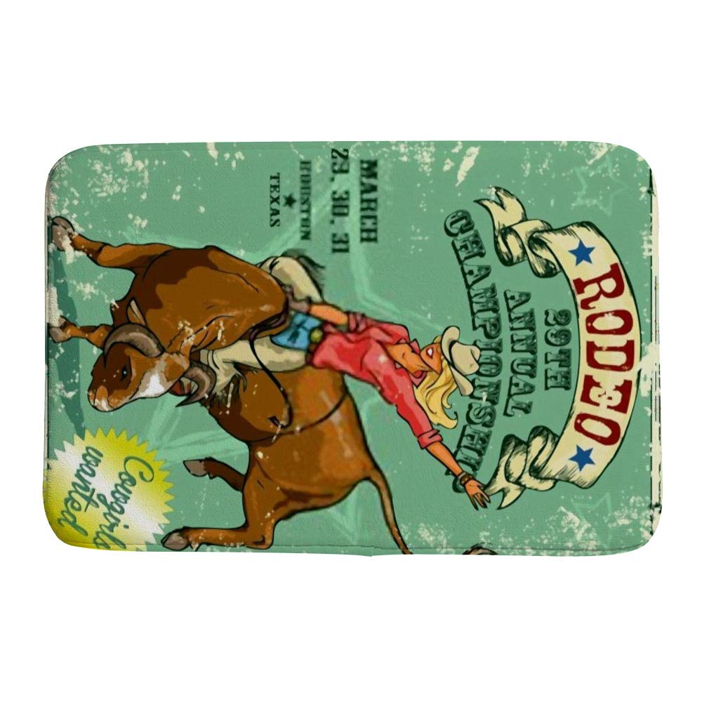 Tapis de bain CHEHONG Rodeo Cowgirl pour une salle de bain colorée et chaleureuse