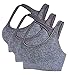 Sujetador Deportivo inalámbrico Sujetador sin Tirantes Sujetador sin Costuras Sujetador sin Costuras Sujetador de Yoga Entrenamiento de Apoyo Correr Boxeo (L, Gris+ Blanco+ Rosa)