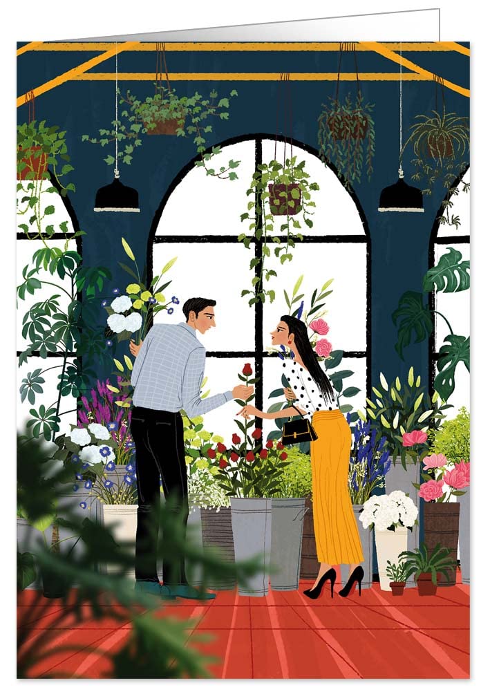 Quire Heartfelt Card Man & Woman In Flower Shop