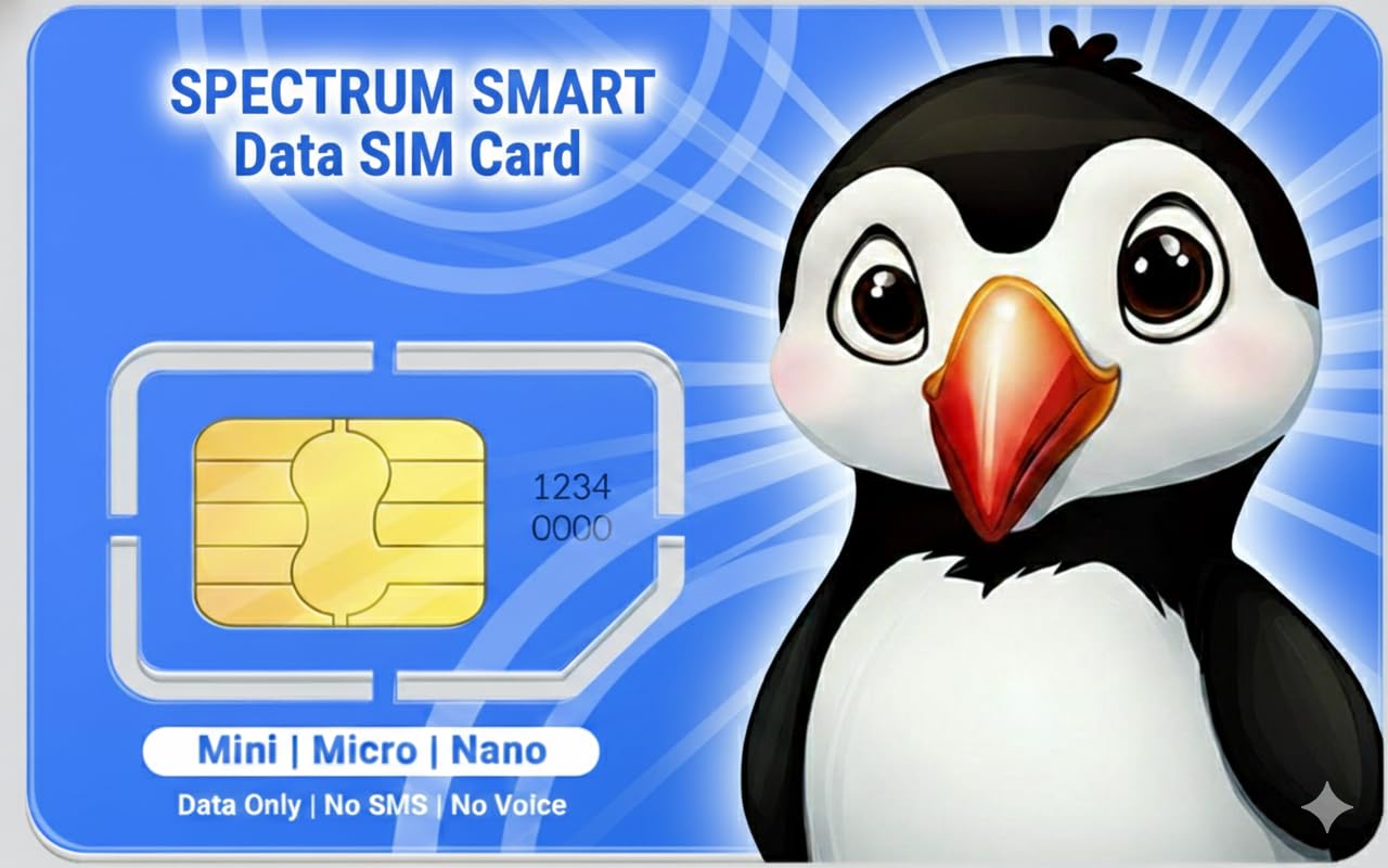 Spectrum Smart 5G LTE Data Only SIM Card: for Security Cameras, Trail Cameras, WiFi Hotspots, Tablets and IOT Devices