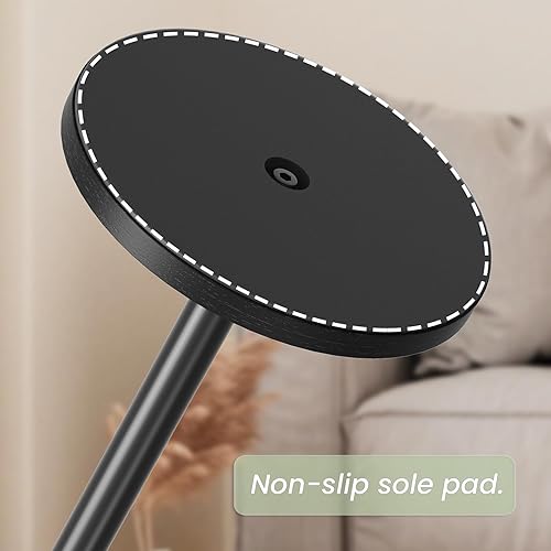 Miniatura 5 de Mesa auxiliar redonda pequeña, mesas de bebidas para espacios estrechos, soporte de mesa auxiliar de pedestal para sala de estar, mesita de noche