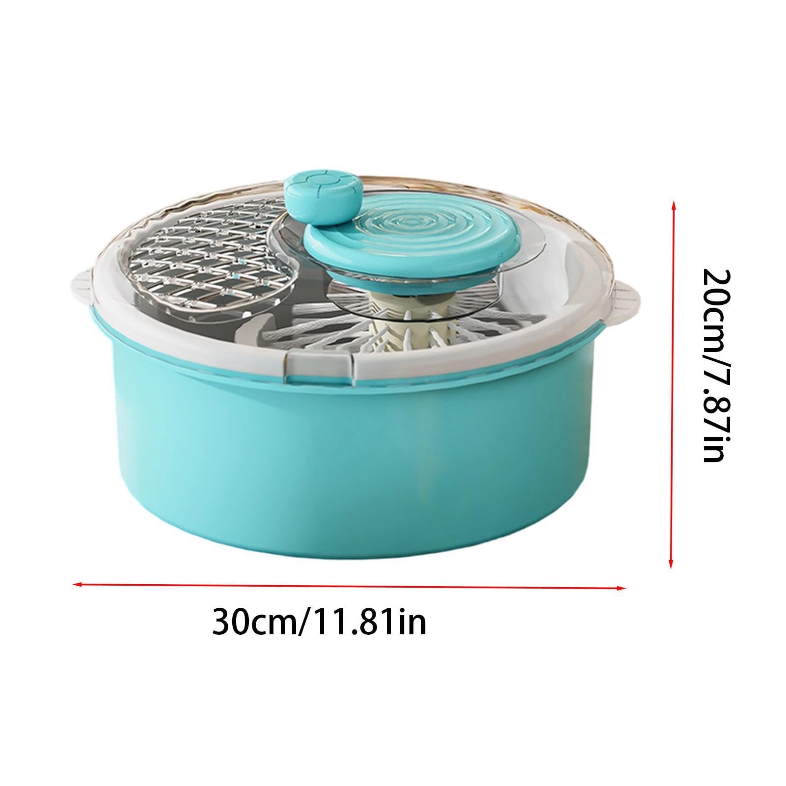 Gran centrifugadora de ensaladas Bol Manual Multiusos Gran Capacidad | Limpiador Alimenticio y Secador de Ensaladas Para bayas lechuga alimentos grano hogar cocina
