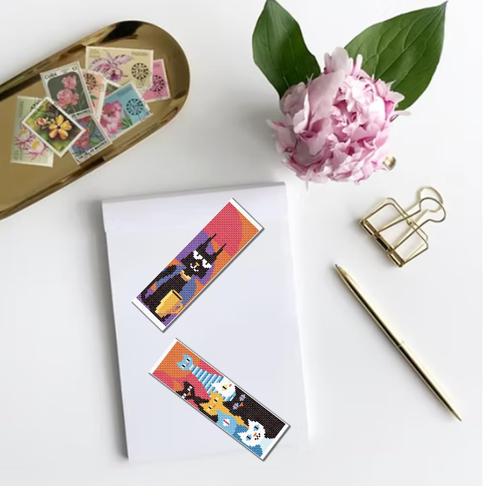 FREEBLOSS Lot De 6 Marque-pages Au Point De Croix Sur Le Thème De La