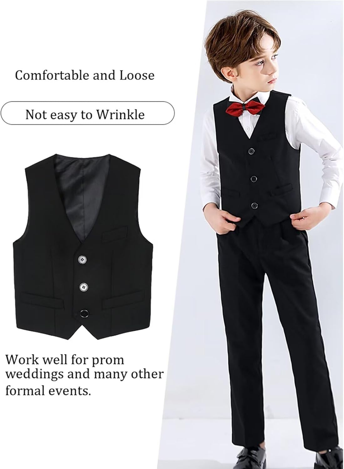 Boy's 4 Button Formal Suit Vest
