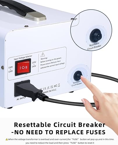 Miniatura 6 de LVYUAN Convertidor de potencia del transformador de voltaje de 5000 W, elevador de 110 V a 220 V, reductor de 220 V a 110 V, 110120 voltios - 220240