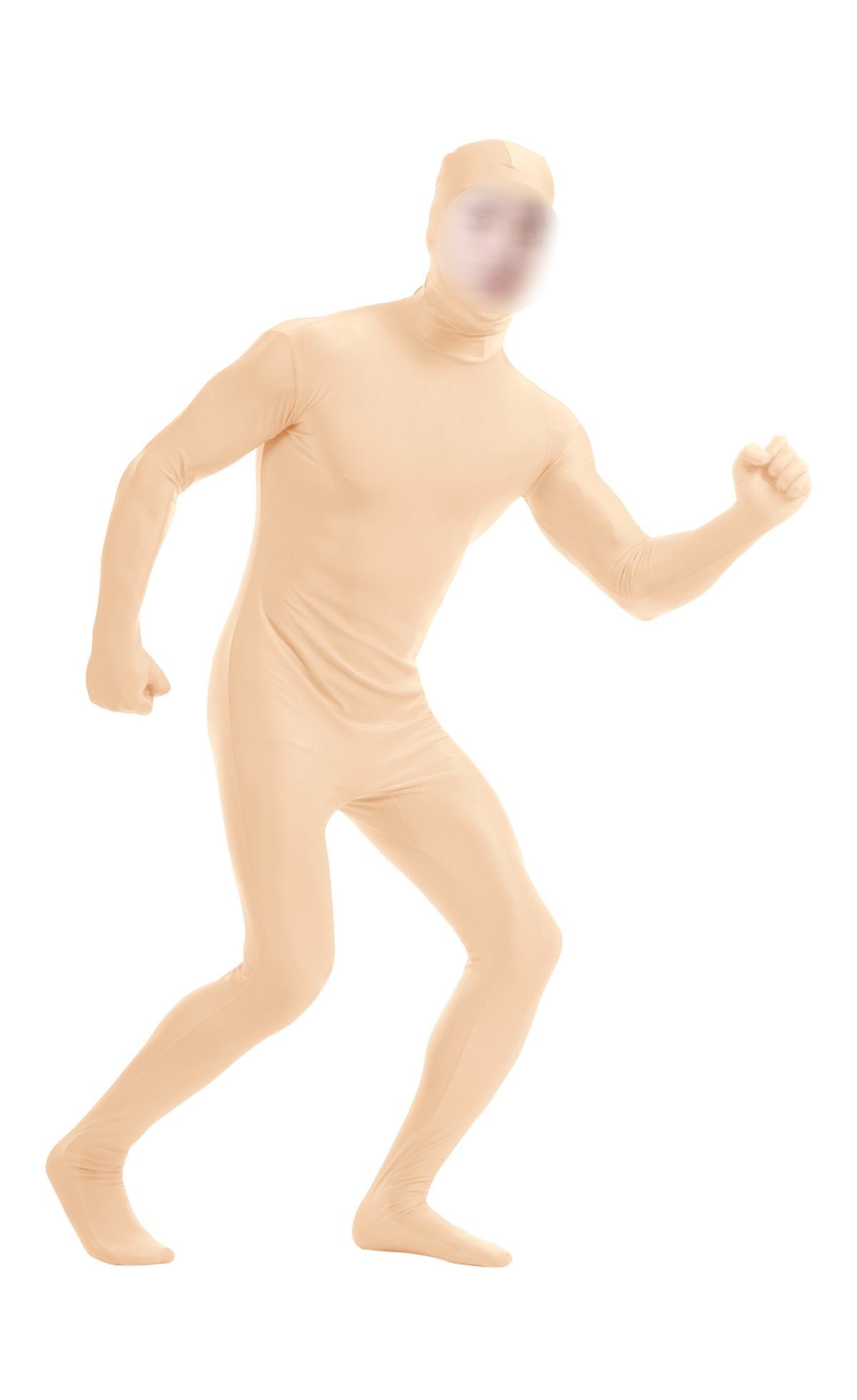 lucky baby store Boys' Mens Full Body Open Face Spandex Lycra Unitard Mask Zentai Costume Bodysuit (L, nude)