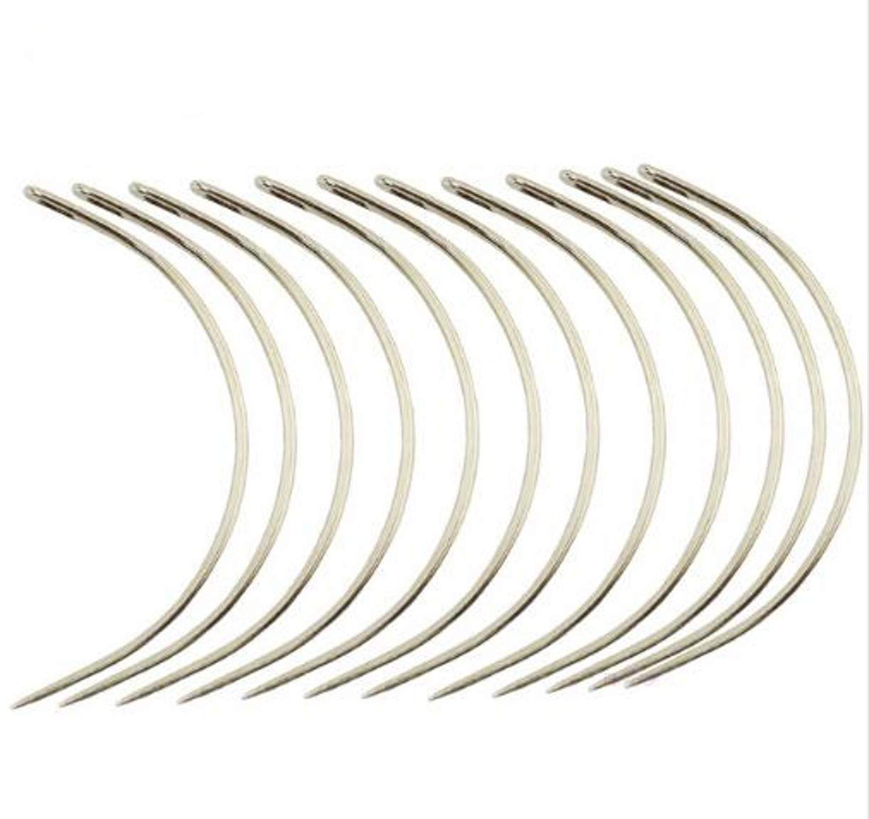 ZHONGJIUYUAN 200PCS Curved Needles Wig Making Crochet Braids ventilating Hair Weaving Needle Curved Hand Sewing Needle(3.5