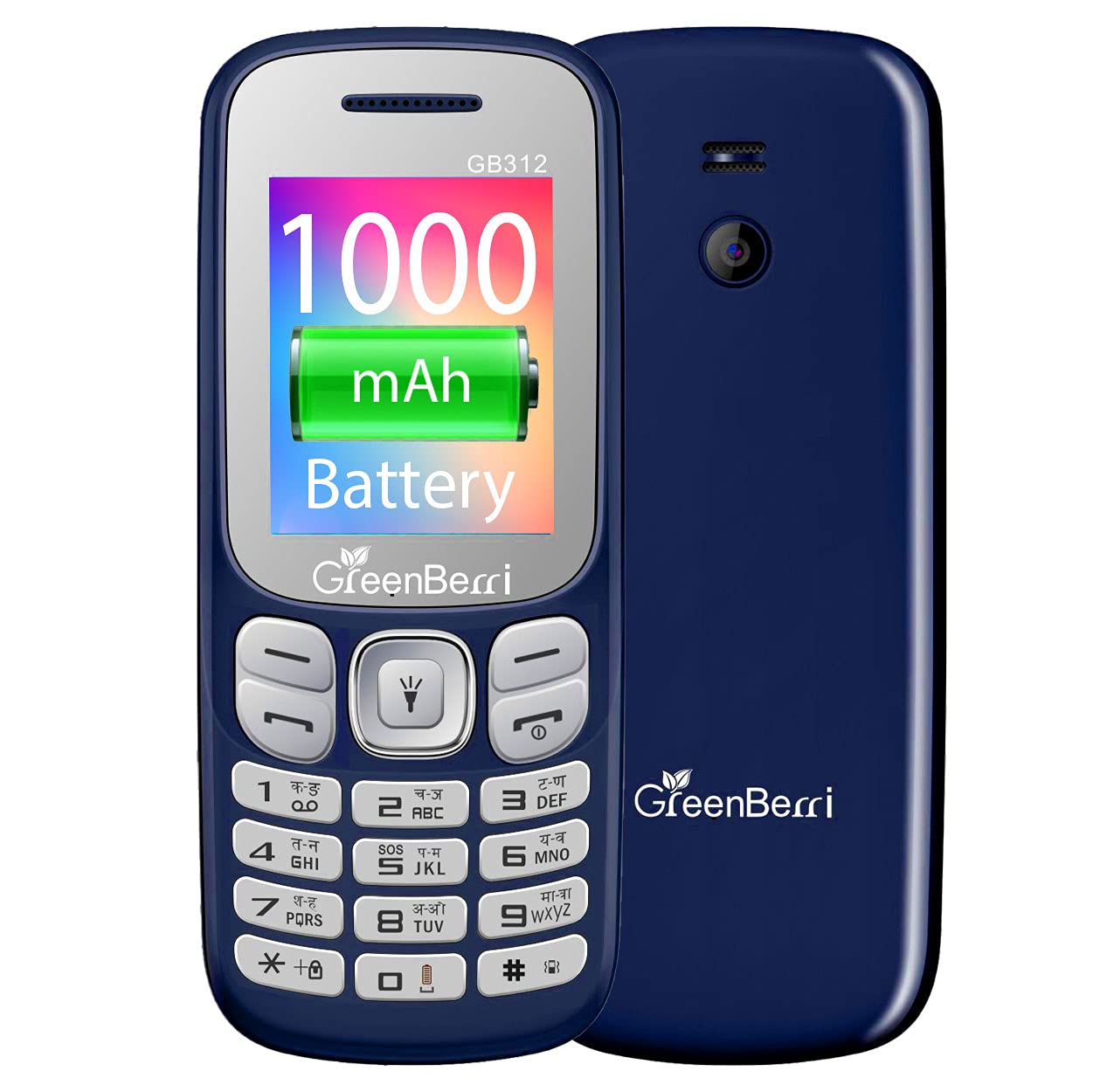 GREENBERRI GB312 Dual Sim Keypad Mobile Phone, BLUE