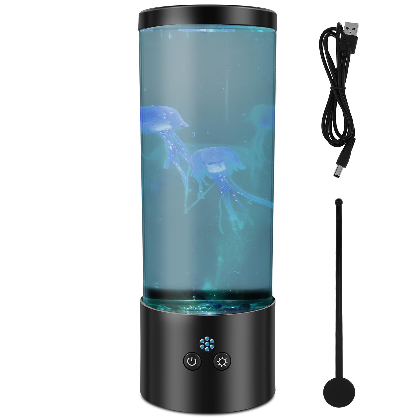 Eyoulife Black Jellyfish Lava Lamp 7 Color Changing Modes Floating Jellyfish Lamp Usb Operated Mood Light For Kids Adults Home Office Room Decoration