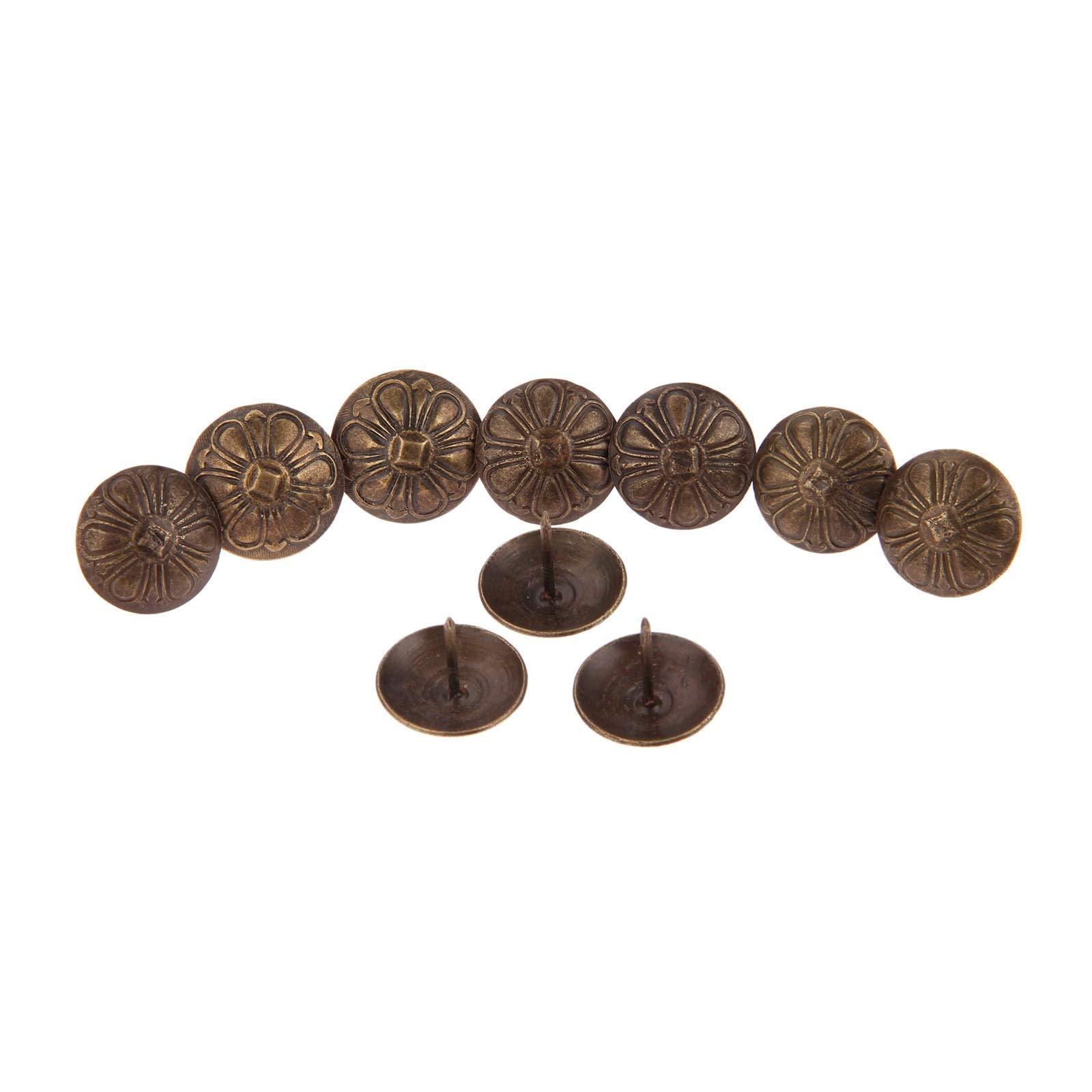 Clous, Punaises, punaises de rembourrage, pouce, décoratives meubles, 20 pièces fleur antique bijoux à ongles cadeau boîte en bois porte canapé 19 * 15 mm