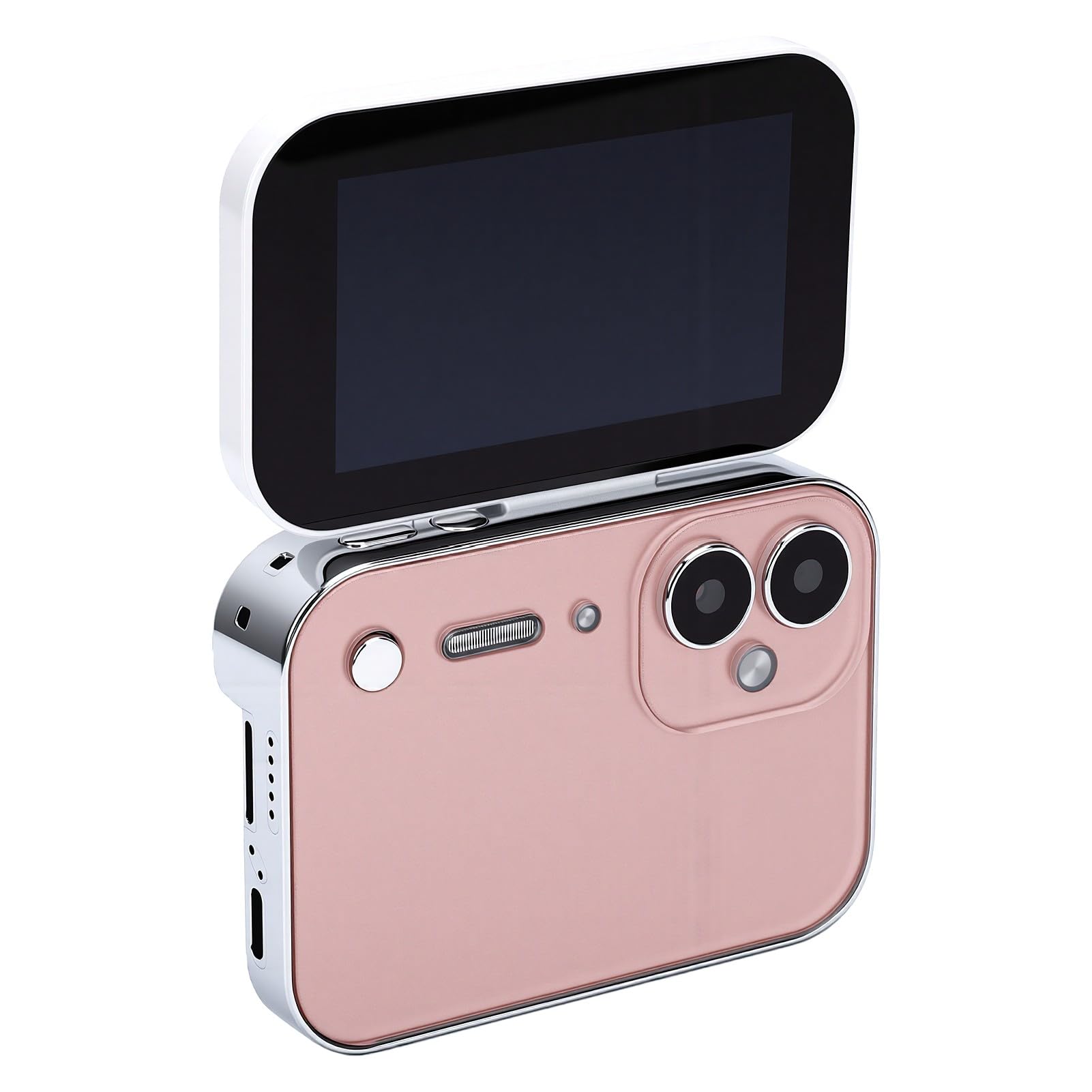 Tangxi Digitale Musikkamera 64 MP, 4K-Video-Flip-Touchscreen (PINK) | Konstruktion aus Zinklegierung, 3-Zoll-HD-Bildschirm, 180-Grad-Drehung, 3600-mAh-Akku, OTG-Sharing, 128-GB-Unterstützung