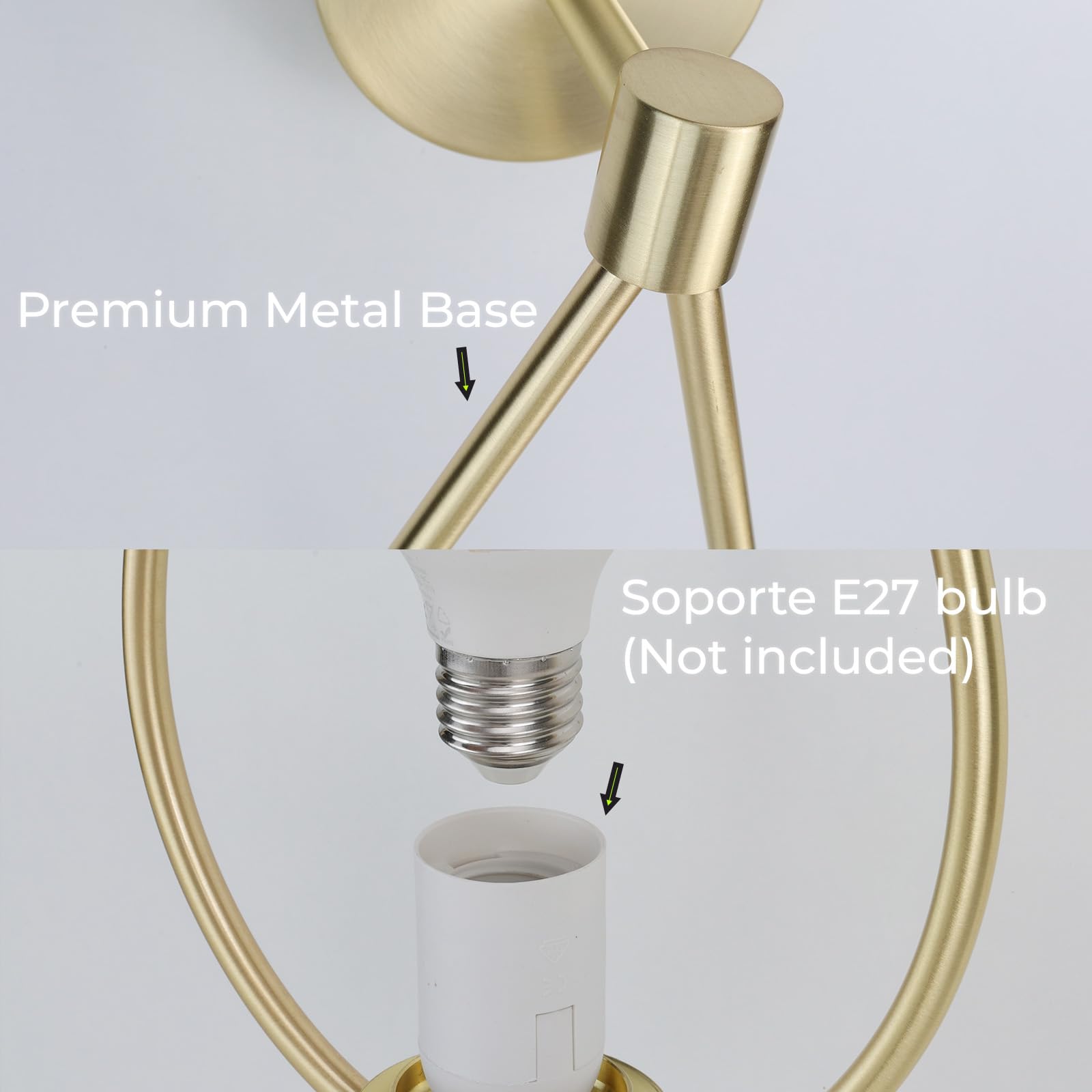 Alpinaluz Aplique de Pared Moderno E27 con Bola de Cristal de 15 cm