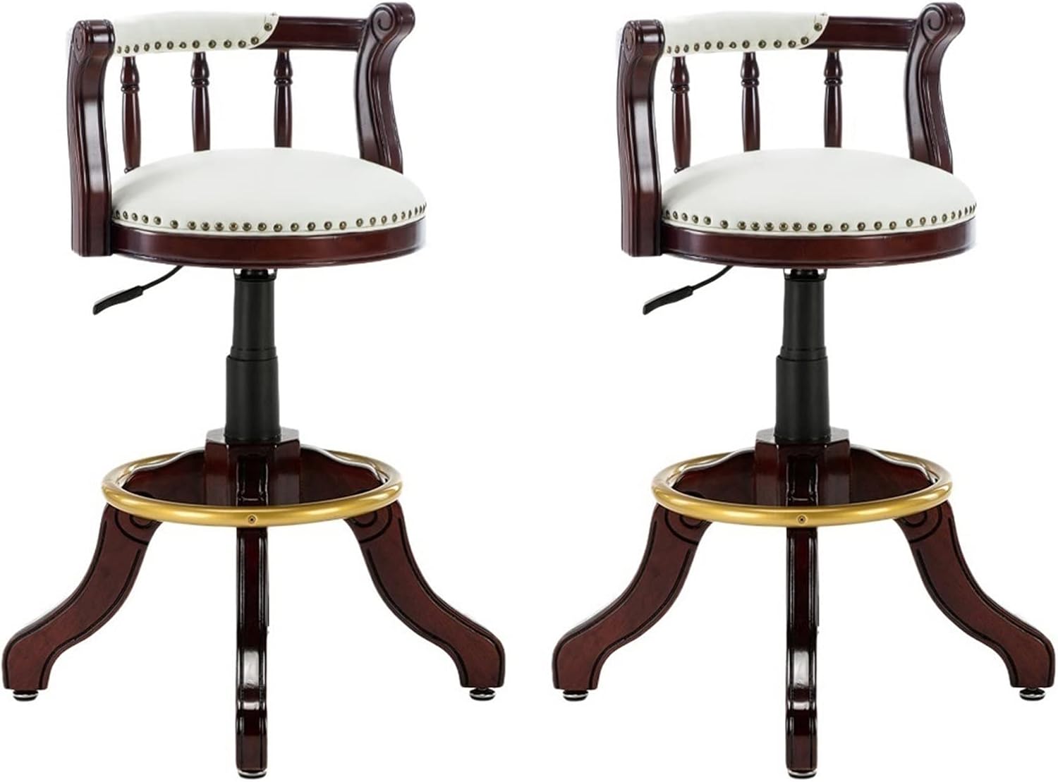 Barstools Solid Wood Bar Stools Set of 2 Curved with Backs