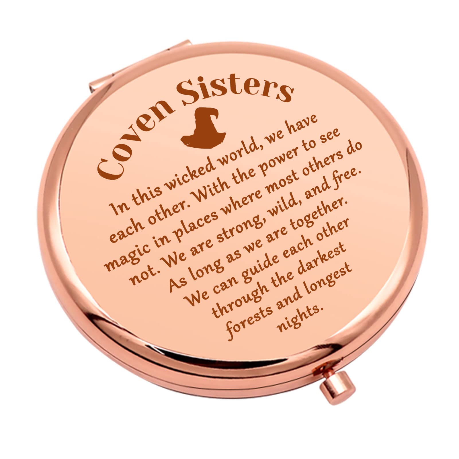 Witchy Gifts Witch Stuff Compact Makeup Mirror for Coven Sister Birthday Gifts for Witchcraft Lover Witchy Friend Gift Halloween Party Gift Folding Makeup Mirror for Girl Friends