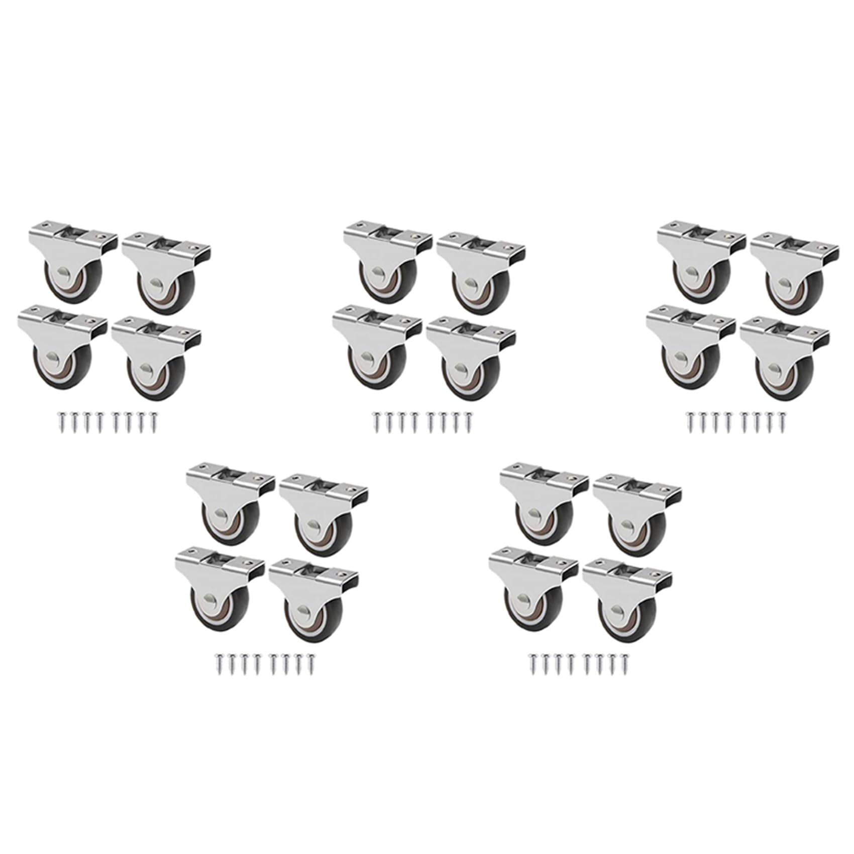 Mini roulettes de meubles de 25 mm en lot de 20 pièces fixes et directionnelles