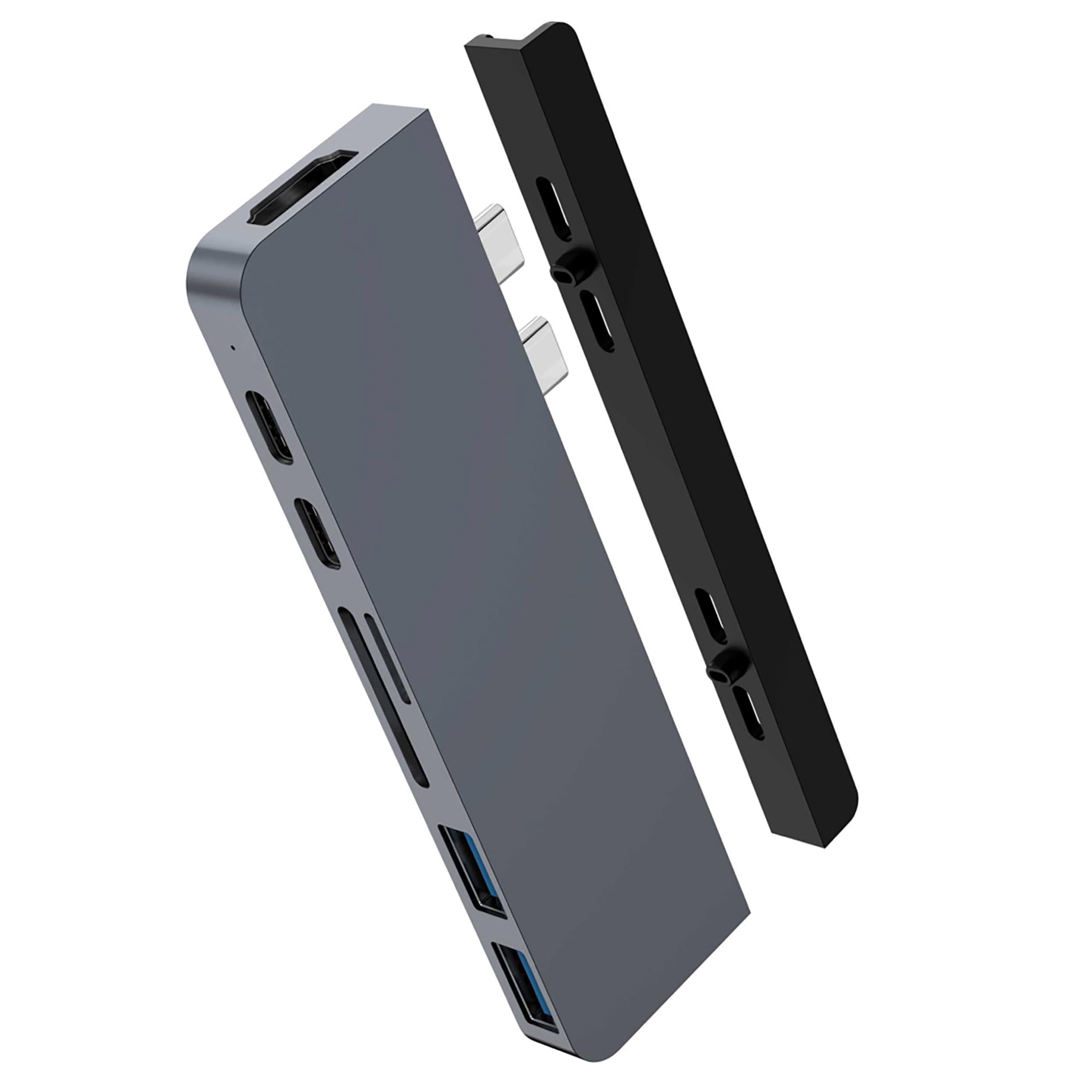 HyperDrive Duo 7-in-2 MacBook USB C Hub — for Mac w/Dual Ports, 4K60Hz HDMI, 40Gbps USB-C 100W Power Delivery, USB-A, SD/MicroSD, Magnetic Mount — (Space Gray)