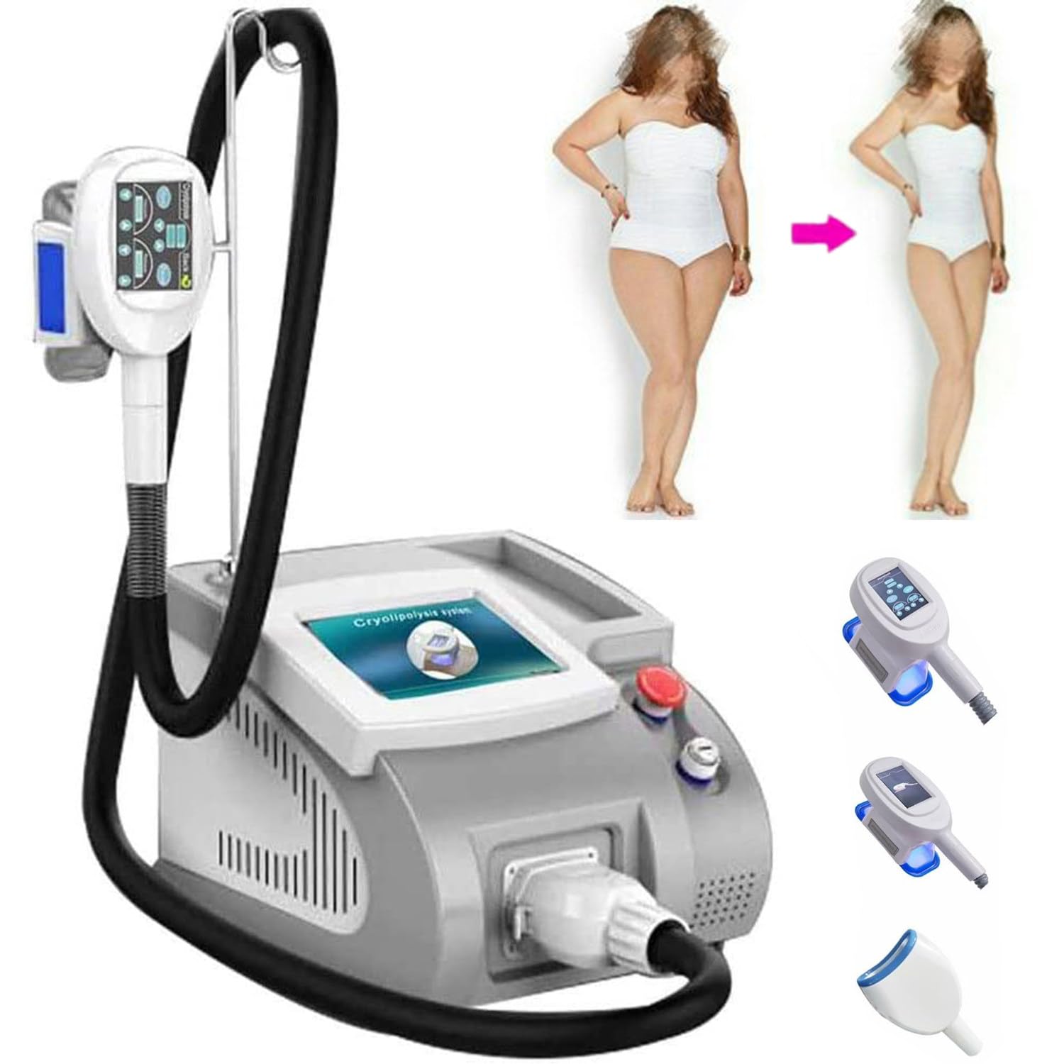 Körperschlankheitsmaschine, Fett-Lipolyse-Instrument, Körperformung, Cellulite-Verbrennung, Spa-Verwendung, mit 3 Betriebsköpfen – Vakuum-Fett-Schlankheitsgerät