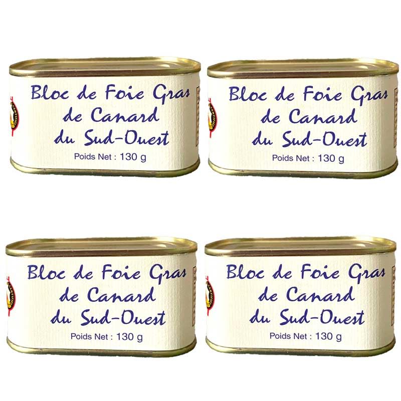 Bloque foie gras de pato, 4 x 130 g